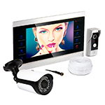 Комплект: видеодомофон с двумя камерами HDcom S-104 с микро и уличной камерой 